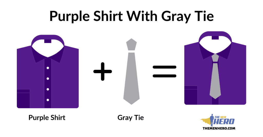 Purple Shirt With Gray Tie