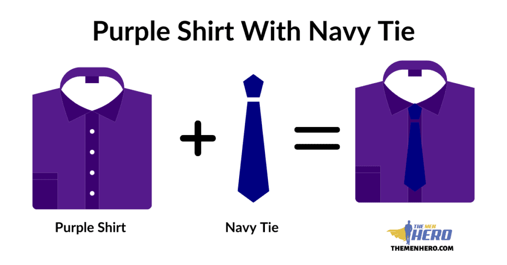 Purple Shirt With Navy Tie
