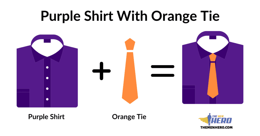 Purple Shirt With Orange Tie