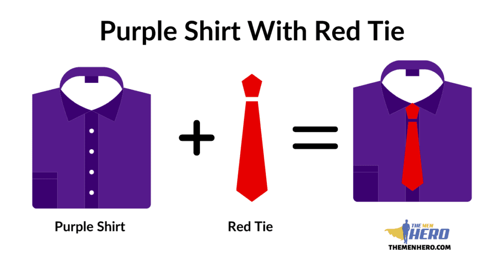 Purple Shirt With Red Tie