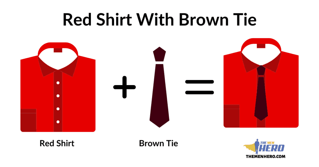 Red Shirt With Brown Tie