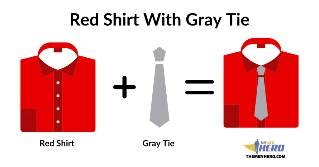Red Shirt With Gray Tie