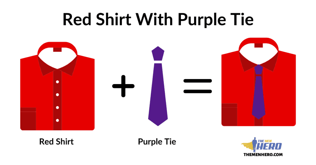 Red Shirt With Purple Tie