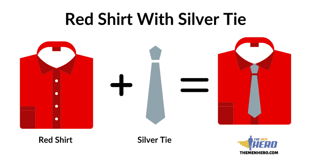 Red Shirt With Silver Tie