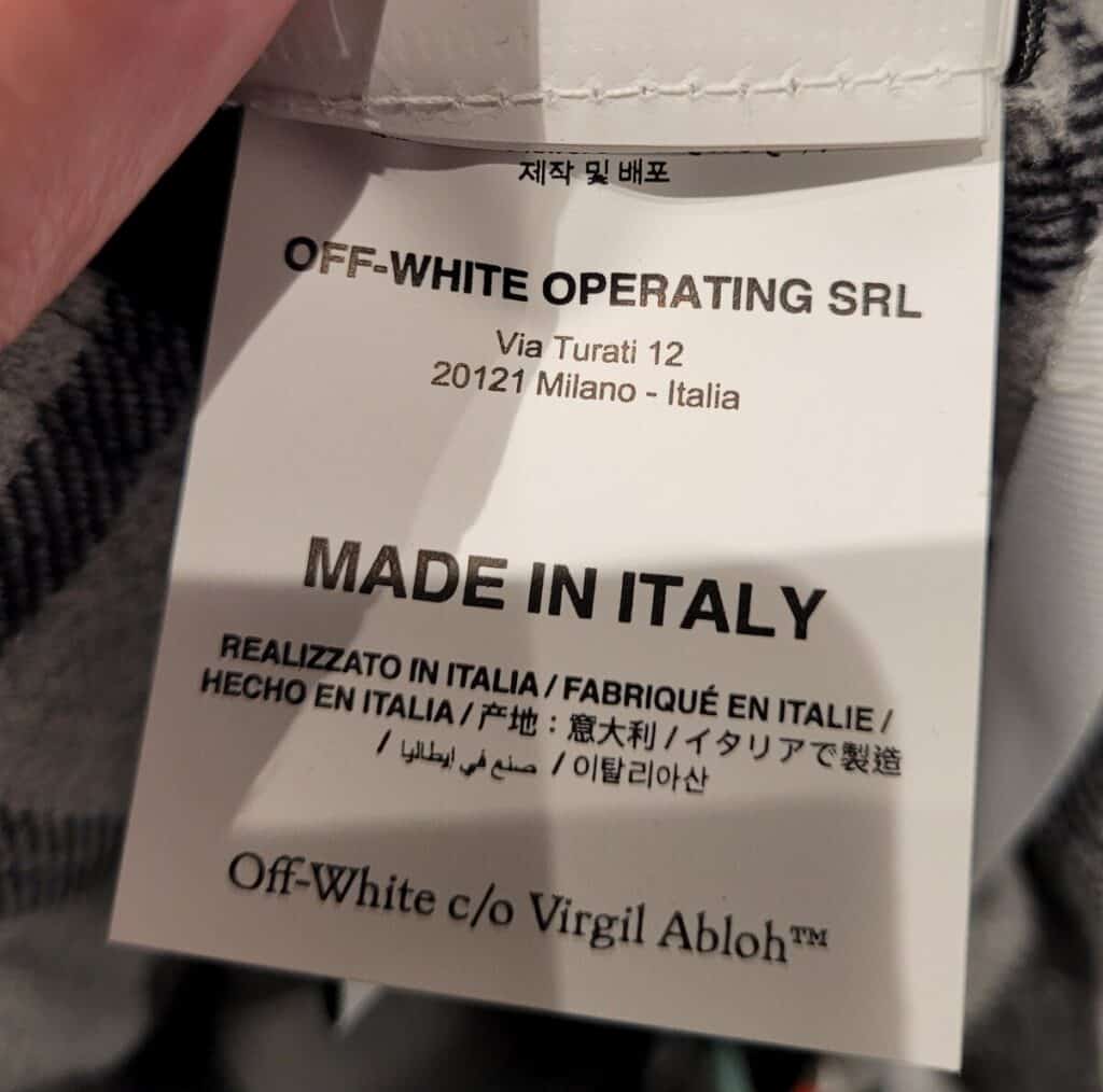 Is Off-White Made In Italy